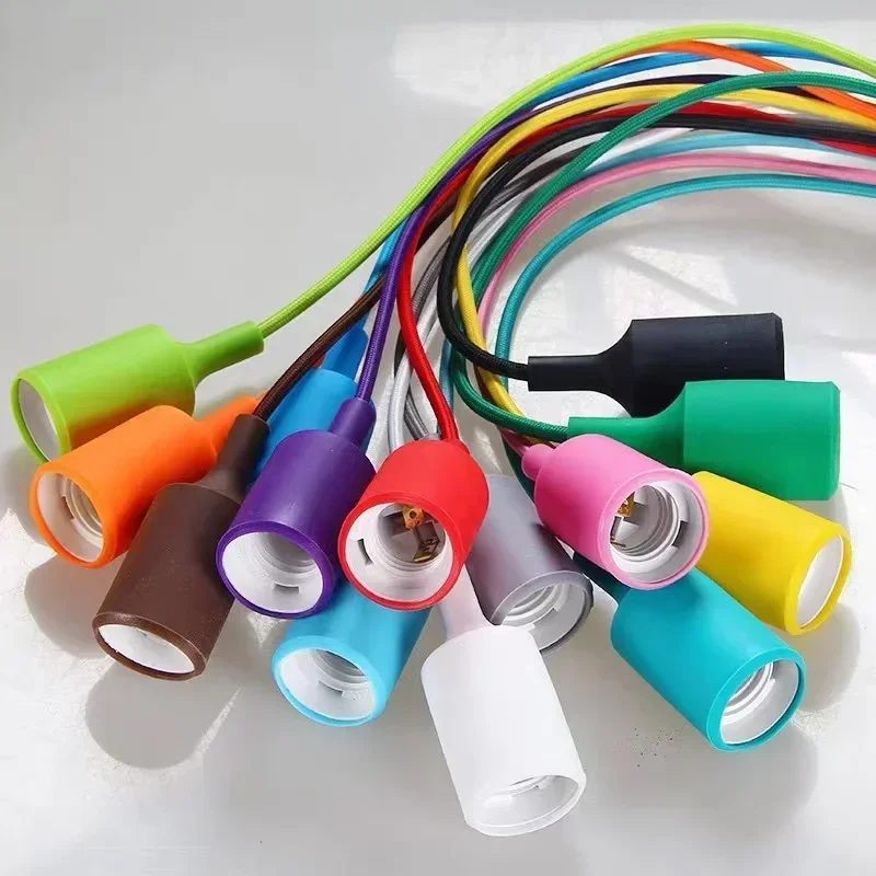 الملونة E27 13 ألوان المقبس قلادة ضوء تعليق قطرة مصباح الحديثة خمر اديسون لمبات بار مطعم ديكور المنزل تركيبات #5