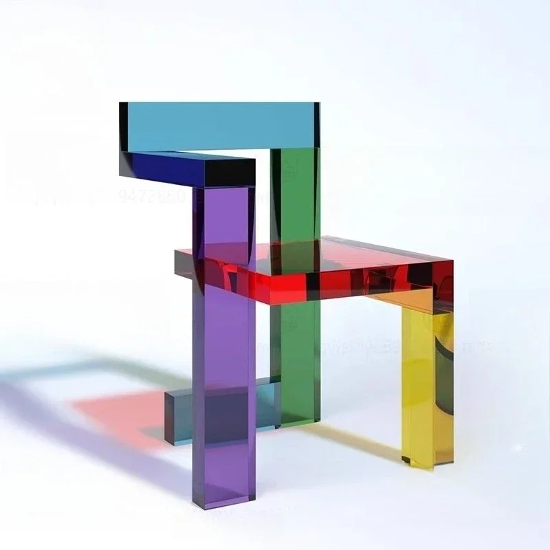 Acrylic designer, light luxury high-end leisure stool, coffee chair buyer's store, single chair color personalized chair