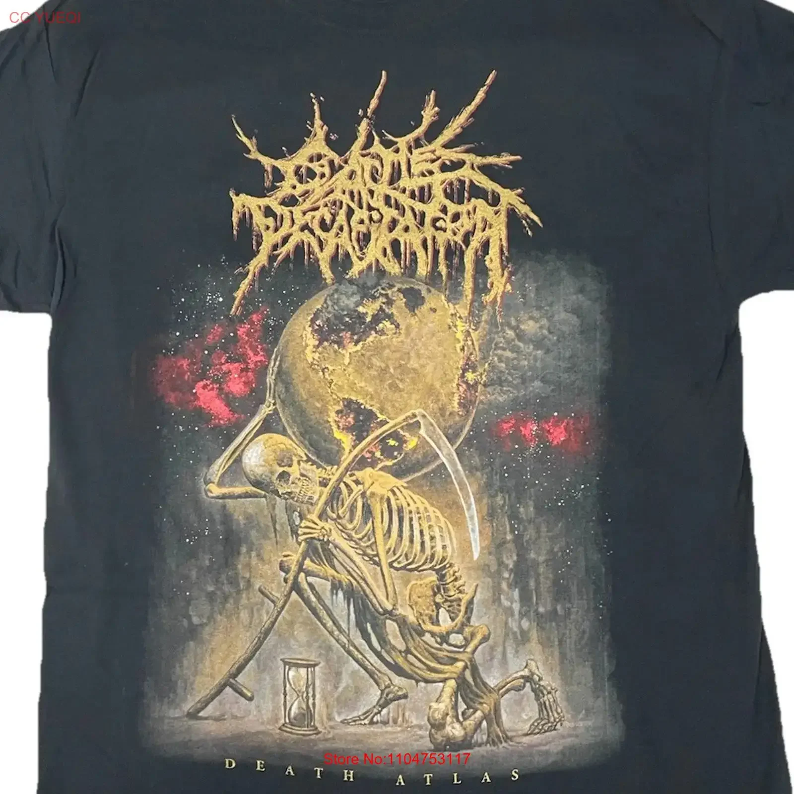 Camiseta Cattle Decapitation Death Atlas sin usar, talla L, estilo vintage metálico, lavada, cómoda, elástica, unisex, ropa de calle, transpirable