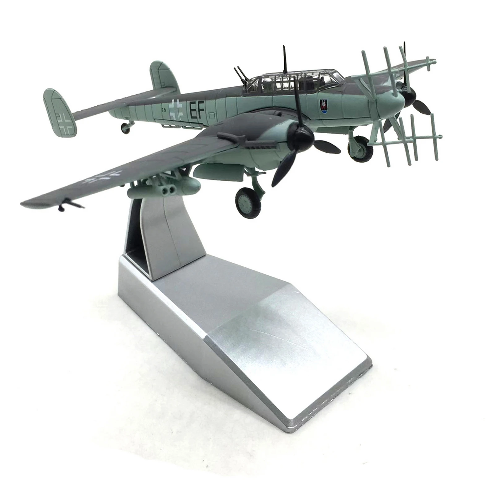 Modele samolotów myśliwskich nocnych Bf-110 G-4 w skali 1/100 z okresu II wojny światowej, zabawki, odlewane z metalu, model wojskowy, ozdoby.