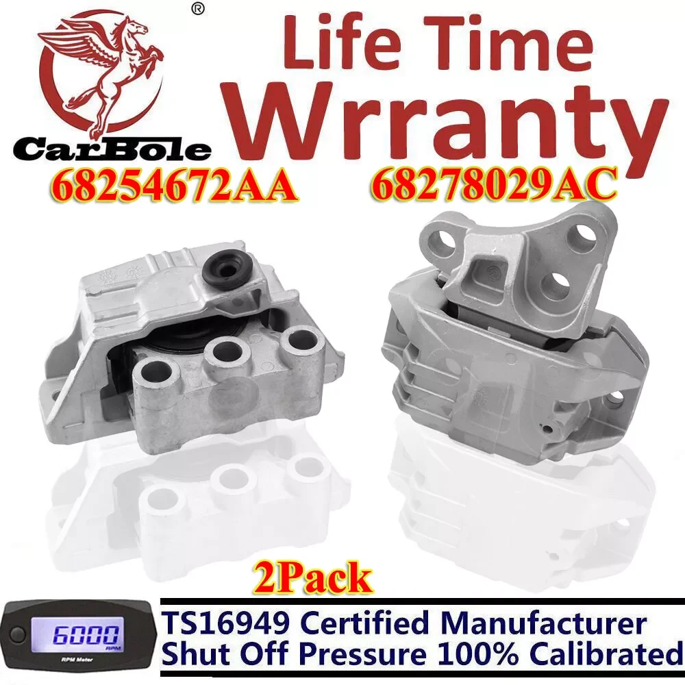 

2pcs Engine Motor & Trans. Mount for Flat 500X Jeep Compass Renegade 2.4L L4 USA