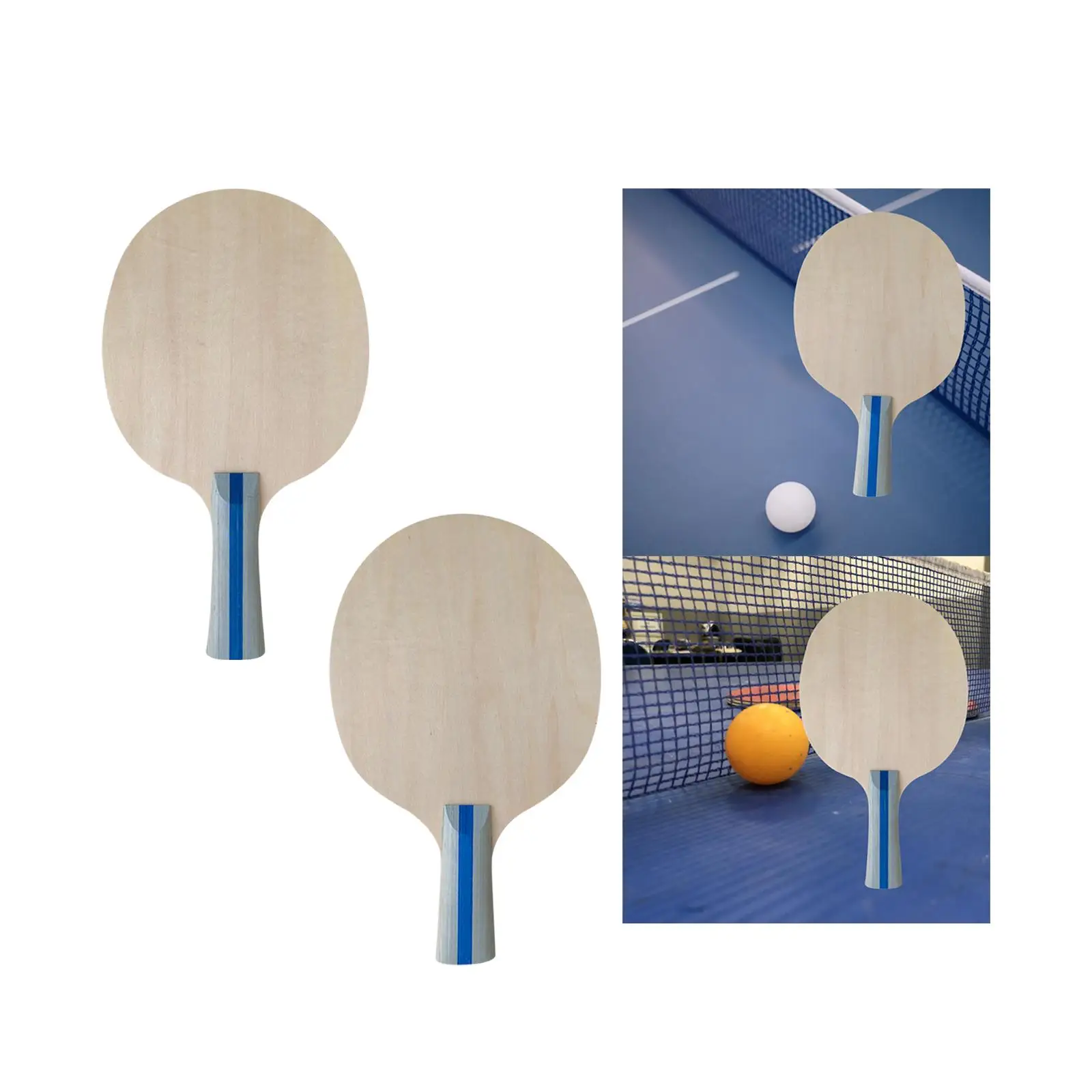 5 Layers Table Tennis Paddle Baseboard DIY Paddle Wood Pingpong Racket Paddle Comfortable Grip for Competition Training