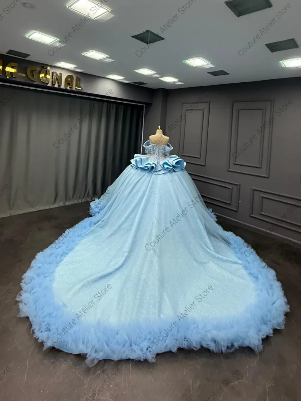 Delicados vestidos de quinceañera azul bebé con cuentas Apliques de encaje vestido de fiesta de cumpleaños con lazo vestidos de 15 años 2025 personalizado