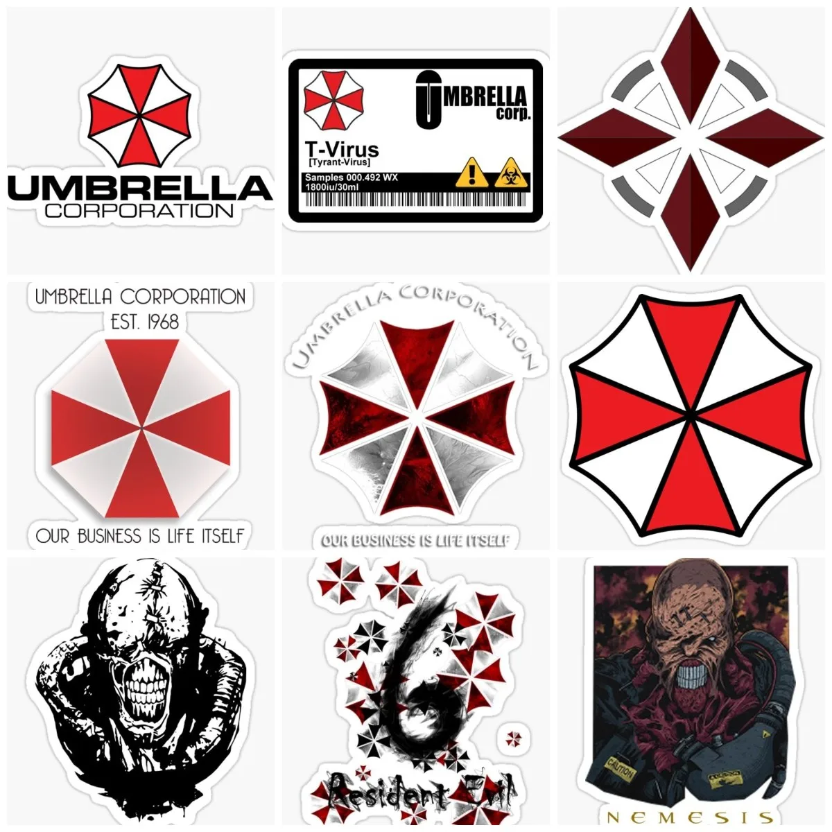 Umbrella Corporation Radiation Biochemical Crisis Sticker Motorcycle Laptop  Car Window Glass Wall Truck Bicycle Van Decal PVC