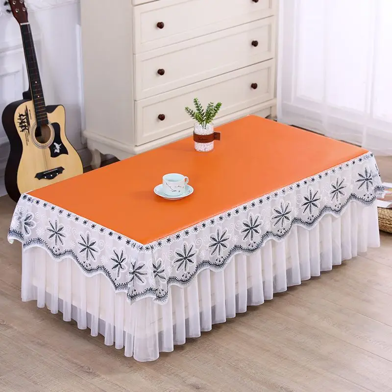 E111D new waterproof and oil-proof tea table tablecloth washable wipeable table cloth anti-scalding lace cover towel