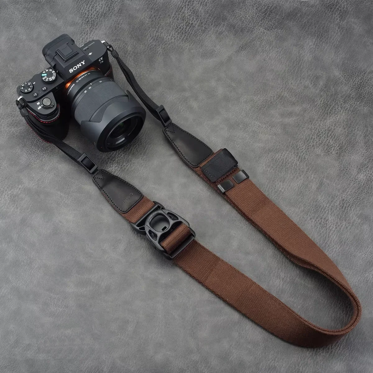Camera Strap Cotton Fabric 3.8cm Width Adjustable 95-128cm Length Universal Hole Type Shoulder Cross-body Sling for DSLR Sony