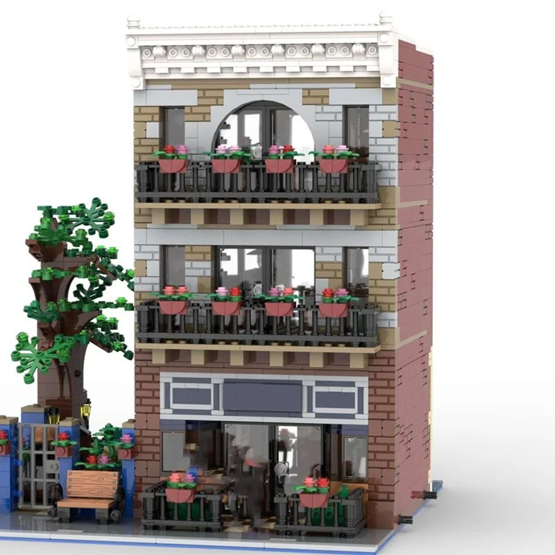 ตัวต่อโมเดลร้านกาแฟริมน้ำ MOC 2517 ชิ้น ของเล่นตัวต่อประกอบเอง ของขวัญคริสต์มาส ของเล่นเด็ก ของขวัญวันเกิด