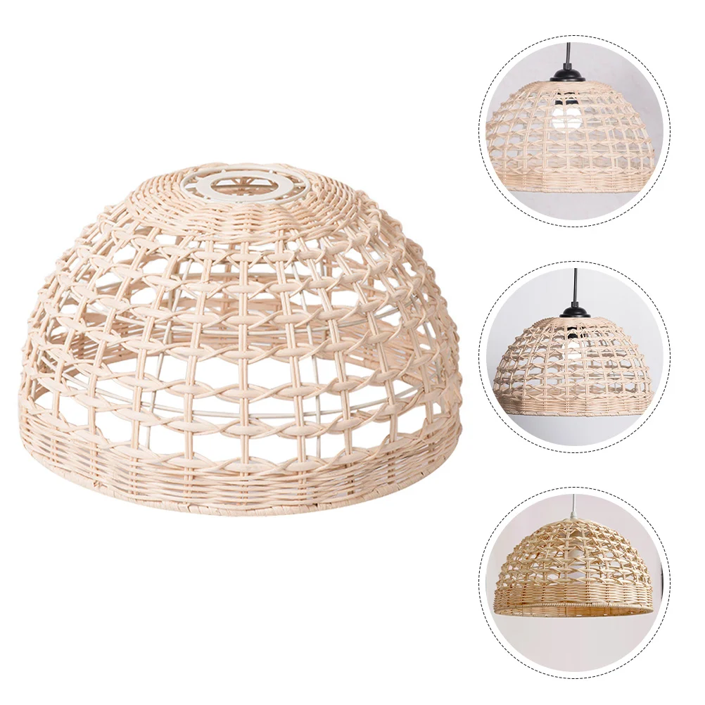 

Rustic Woven Lampshade Sturdy Handcrafted Pendant Light Cover for Dining Room Kitchen Bar Ceiling Lamp Replacement