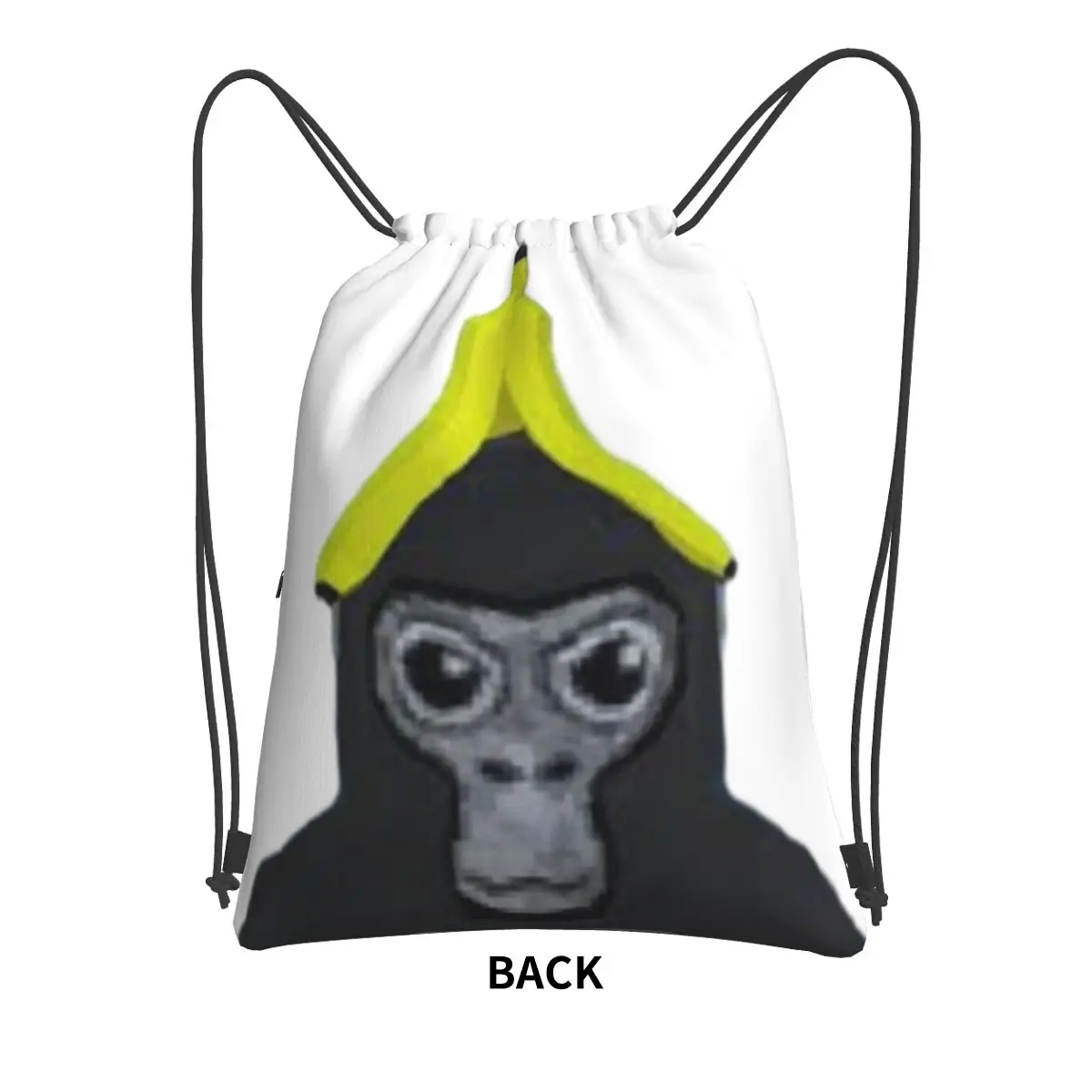 Gorilla Tag Monkey With Banana Portable Backpacks Drawstring Bag Drawstring Bundle Pocket Shoes Bags For School Students