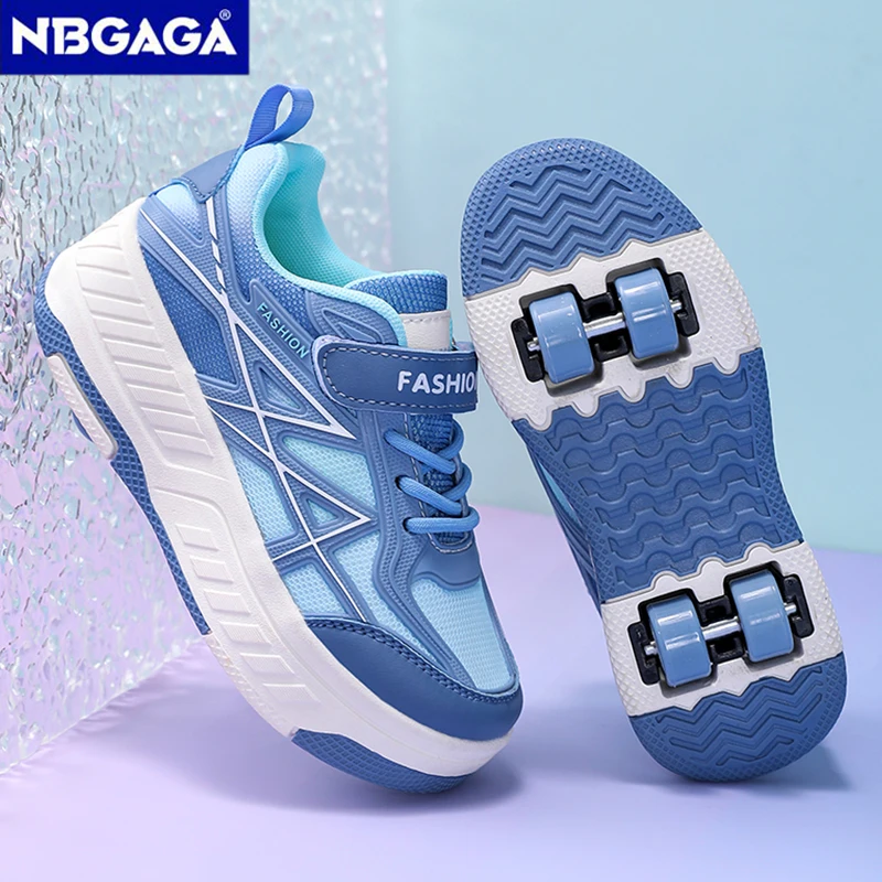 Roller Skate Shoes With Detachable Four-wheel Children Students' Boys&Girls Sport Running Sneakers Birthday Gifts