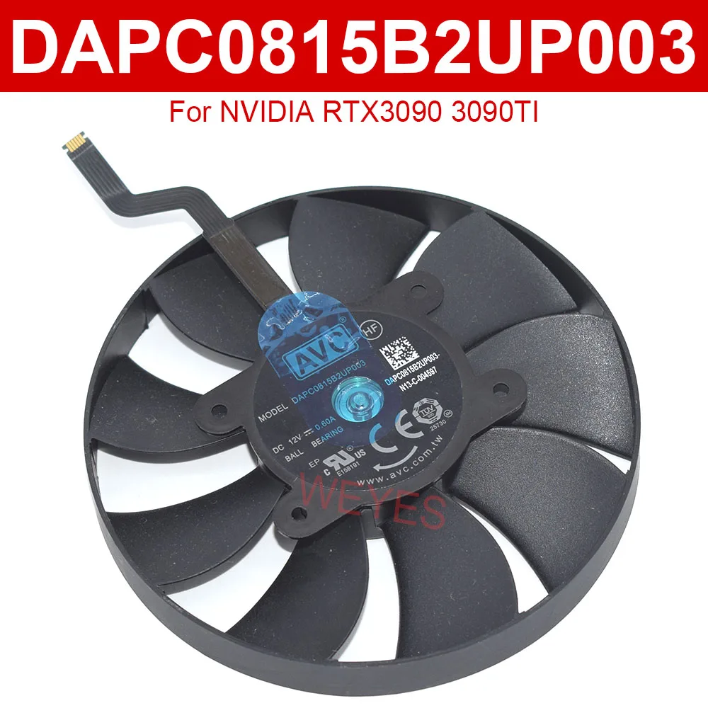 

Вентилятор видеокарты 12 В для NVIDIA RTX3060 RTX3090 Ti Cooler DAPA1115B2UP001 AFB1112HD-00 DAPC0815B2UP003 0.60A/0.90A