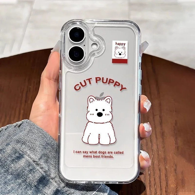 

SEIRASSIM противоударный чехол для телефона с милым щенком для iphone 16 pro max 15 plus 14 13 11, задняя крышка для iphone 12 pro xr xs x 7 p 8 se3