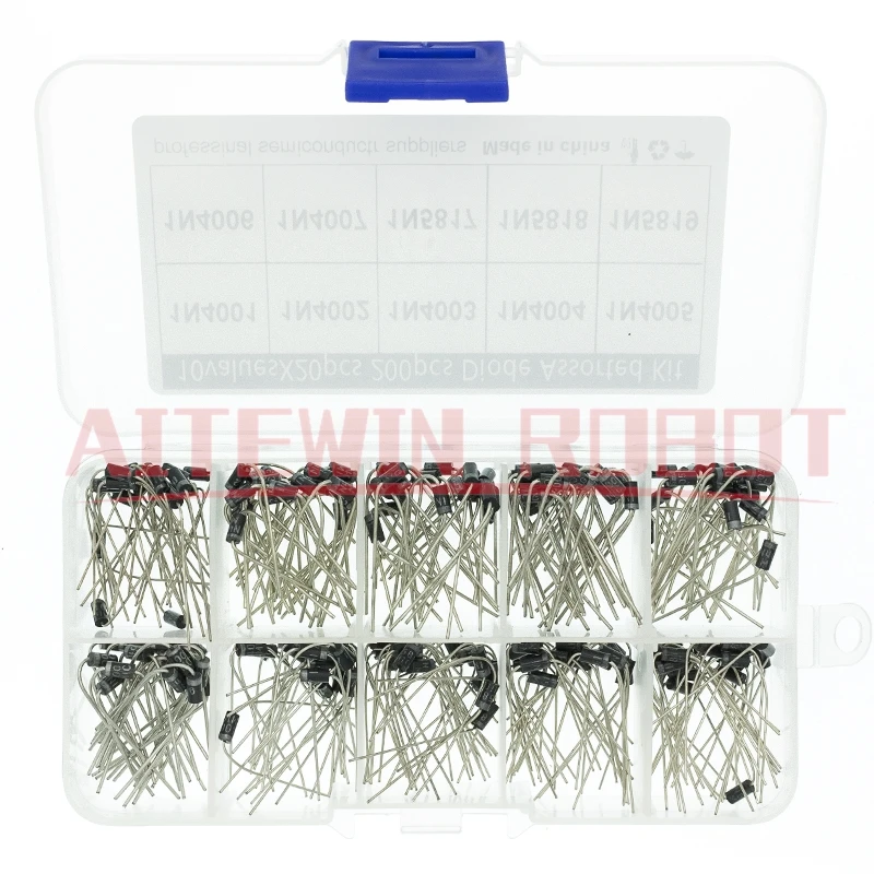 10Values x10/20 100pcs/200pcs Rectifier Diode Schottky Assortment Electronic kit 1N4001~1N4007 1N5817 1N5818 1N5819 With Box