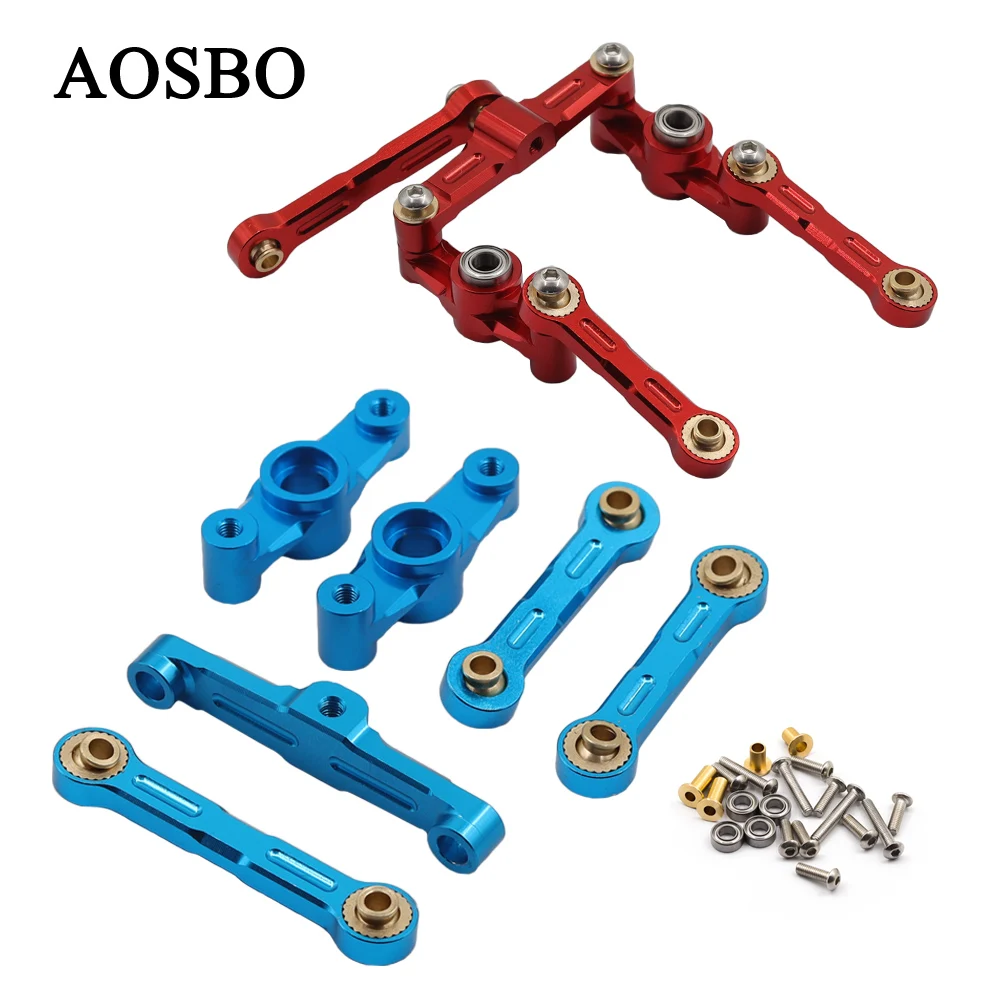 Aluminum Ball Bearing Crank Steering Assembly Link Set for Tamiya TT02 TT-02 TT-02D 1/10 RC Drift Car Parts