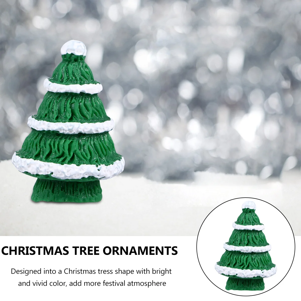 

8Pcs Miniature Resin Christmas Tree Decorations Xmas Tree Figurines for Party Tabletop Garden Decoration Miniature Figurines