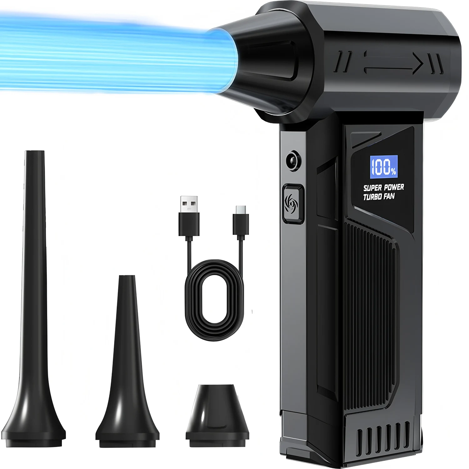 

New 2025 Air Blower 110000Rpm Gear Adjustable Turbo Jet Blower With Led Light Battery Display Cordless Compressed Air Duster ﻿