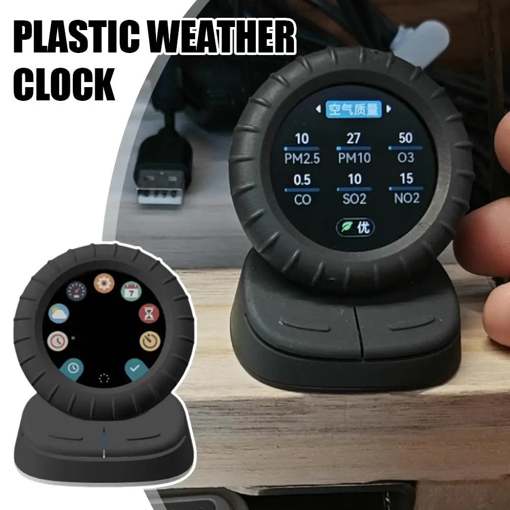 XDial Weather Digital Clock Cyberpunk Digital Clock Alarm Focus Timer Desktop Ornaments Digital Currency Performance Monitoring