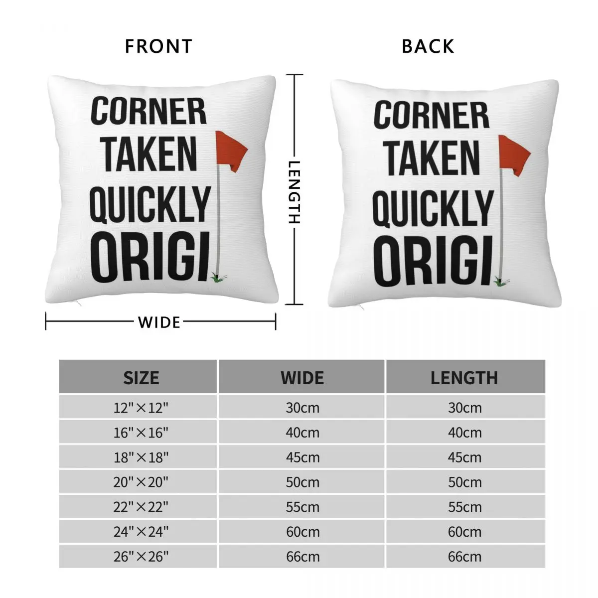 Corner Taken Quickly Origi Square Pillowcase Polyester Linen Velvet Printed Zip Decor Pillow Case Car Cushion Case