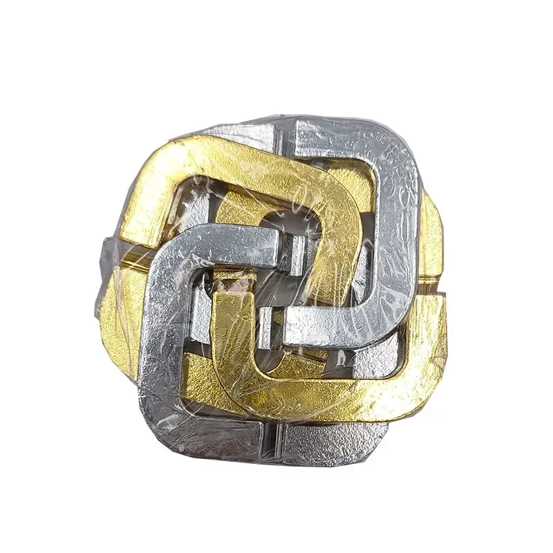 네 잎 클로버 잠금 클래식 잠금 퍼즐 3D 잠금 해제 연동 금속 IQ 테스트 마인드 게임 소년을위한 장난감