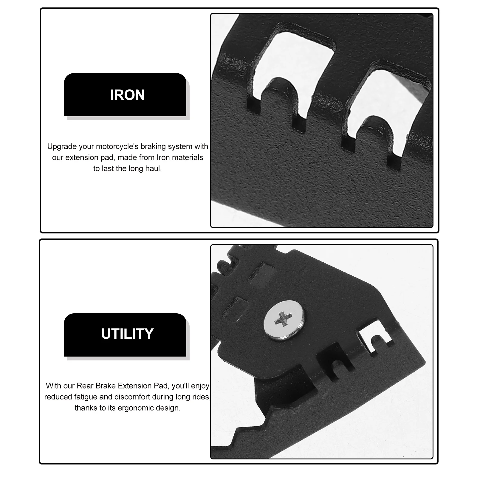 

Motorcycle Rear Brake Pedal Extension Wide Brake Lever Pad Enhanced Control and Comfort Long Ride Stability Pedal Extenders