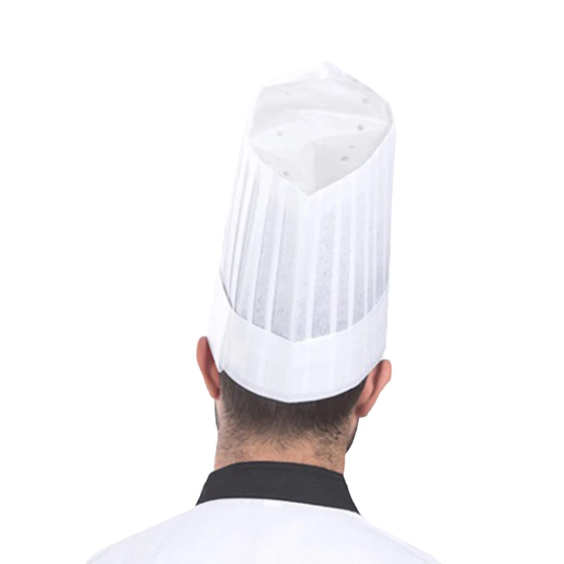 Sombreros de cocina desechables para hombre, gorro de cocina no tejido de alta calidad para restaurante, Catering, Chef, trabajo, bote, panadería, pastelería