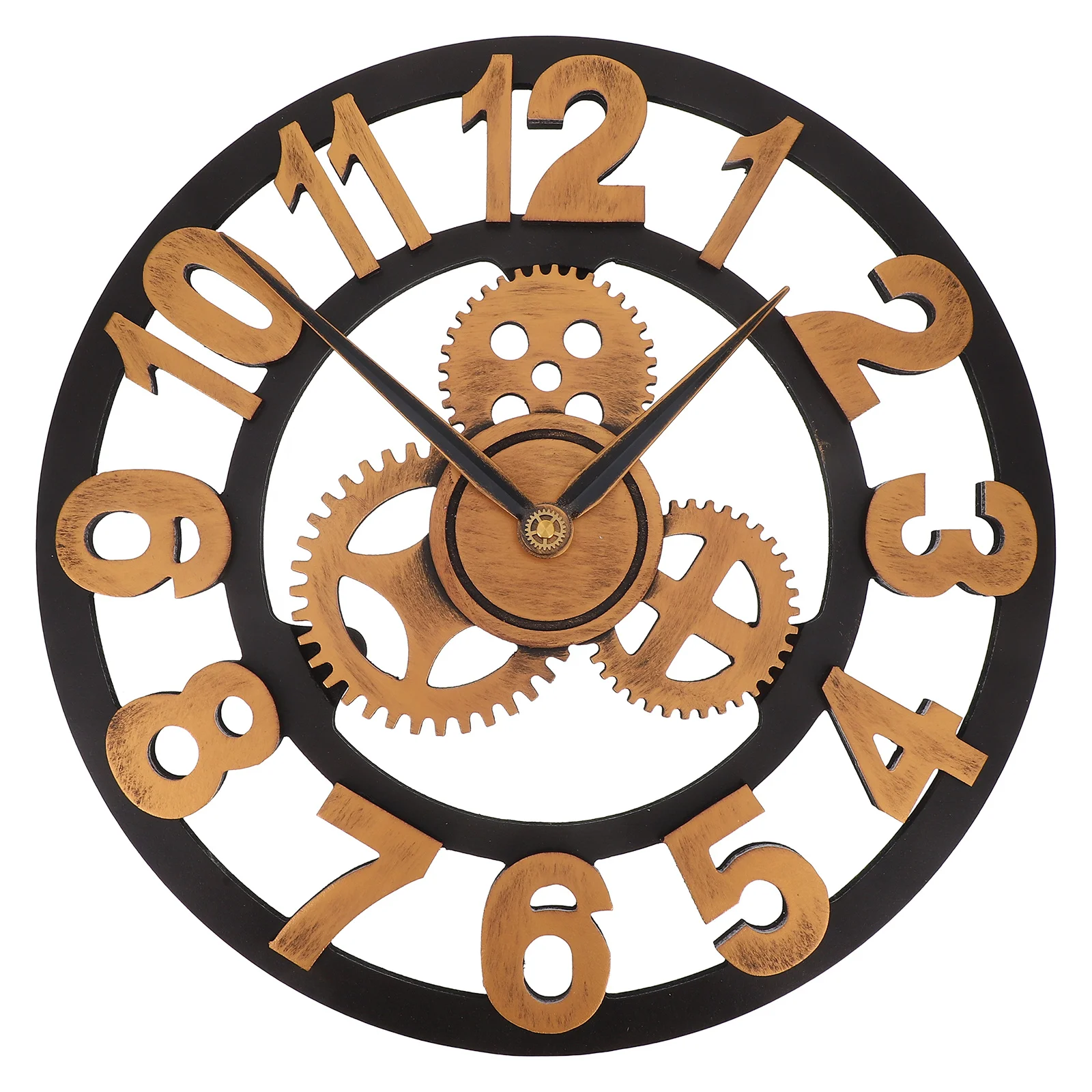 

1pc Gear Clock Iron Industrial Style Mute Wall Hanging Clock For Living Room Bedroom Office Home Decor Steampunk Design Round