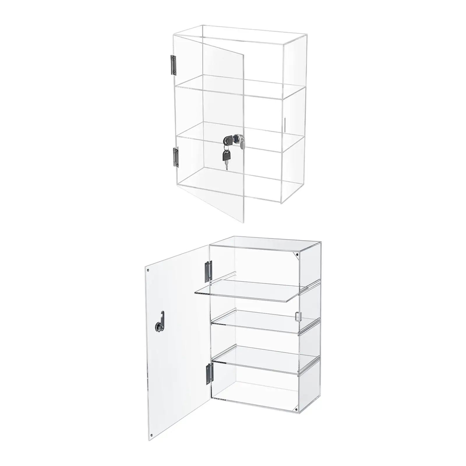 

Retail Cabinet Desktop Organizer Versatile Clear with Removable Shelf Collection Doll Box with Door Shop Acrylic Display Case