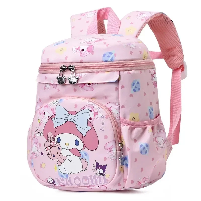 New 2024 Children\'s School Bag Nylon Cartoon Kuromi Cute KT Melody Girls Go Out Lightweight Backpack Kindergarten Hello Kitty