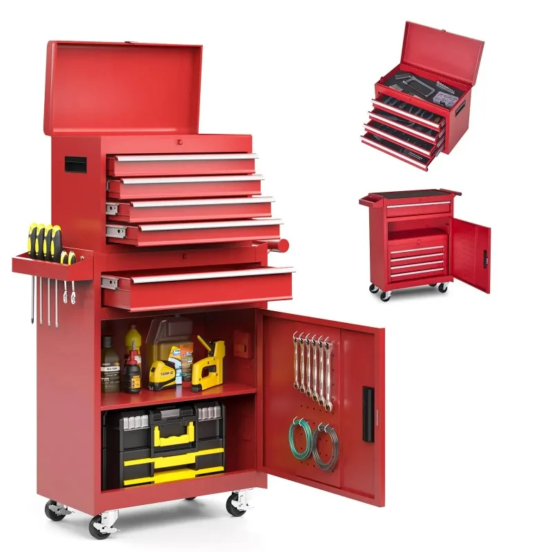 5-Drawer Rolling Tool Chest Black |  Storage Cabinet with Enhanced Packaging, Detachable Top  Box, view 3