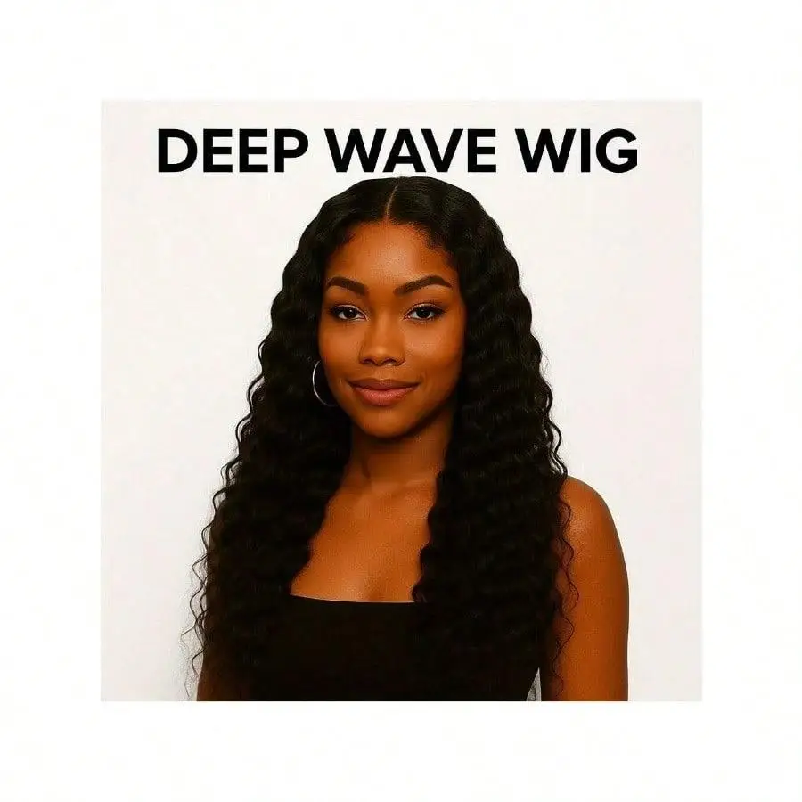 

​ ​ 24-дюймовый спортивный парик с глубокими волнами для девочек 4x4 HD, парик спереди, плотность 50%, вечерние, ролевые игры, бесклеевые бразильские волосы ​