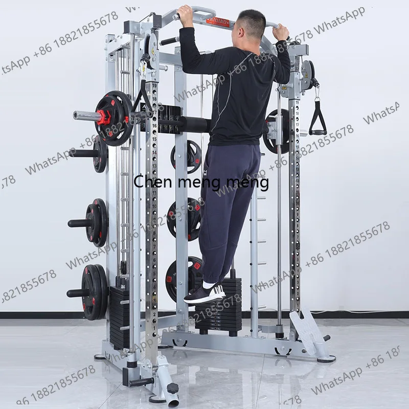 Soporte de sentadillas estilo Frame, barra multifuncional, soporte para press de banca, máquina Smith, entrenador integral, equipo de fitness