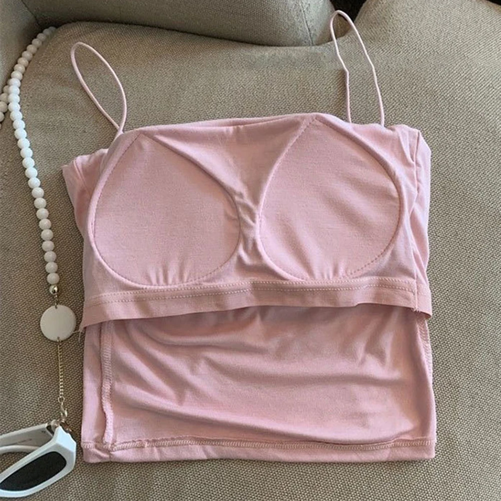 Ladies Camisoles Solid Color Fashion Casual Comfortable Tank Tops Women Close-fitting Spaghetti Strap Vest One Size