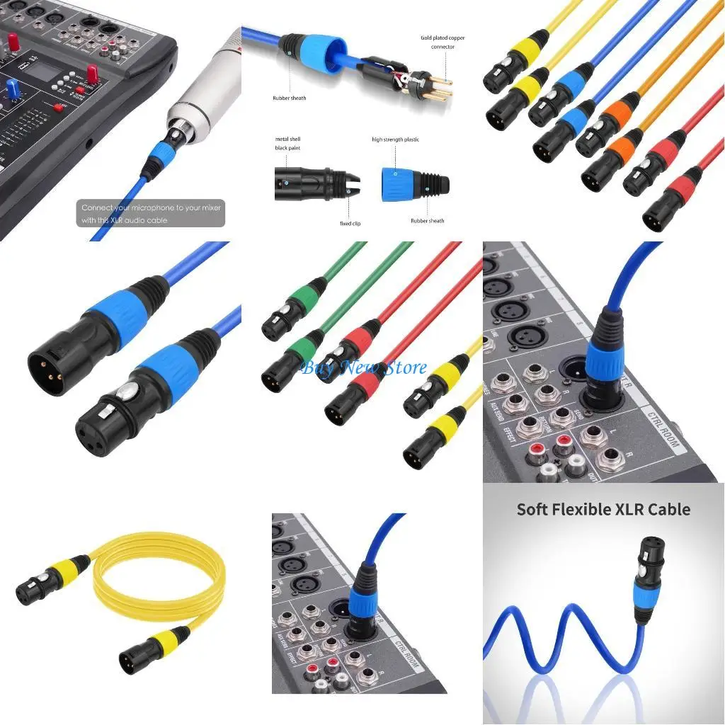 

20CE Pack of 5 Microphon Male to Female Microphone Cable Professional Patches Cable