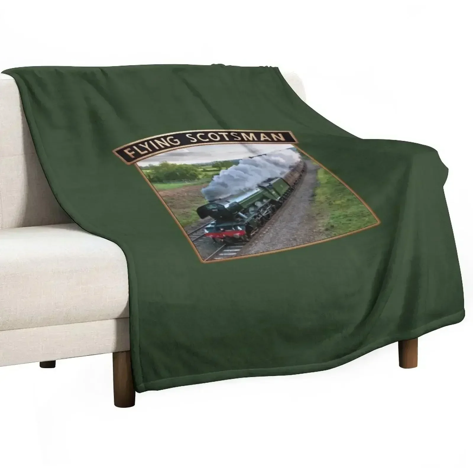 Flying Scotsman and Nameplate Throw Blanket Luxury heavy to sleep Warm Blankets