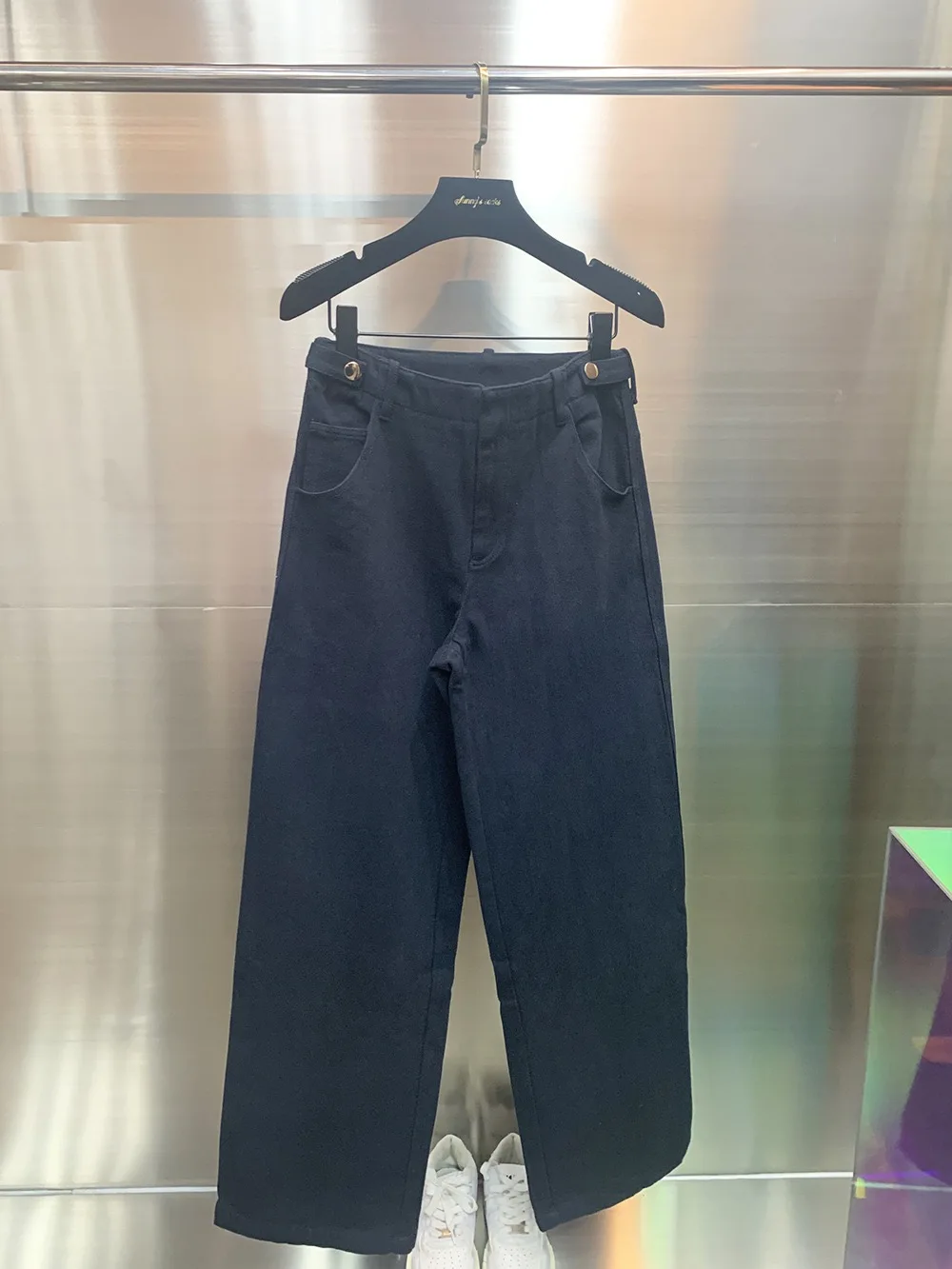 

Брюки с высокой талией, прямые, осенне-зимние, новинка, премиум-качество, широкие штанины, узкая версия, повседневные, для работы