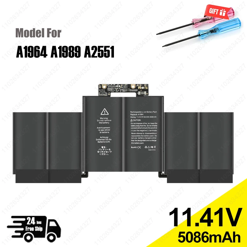 

NEW A1964 Laptop Battery For Apple MacBook Pro A1989 13" (2018/2019) A2251 (2020) EMC3214 EMC3358 020-02497 MR9Q2LL/A Batteries