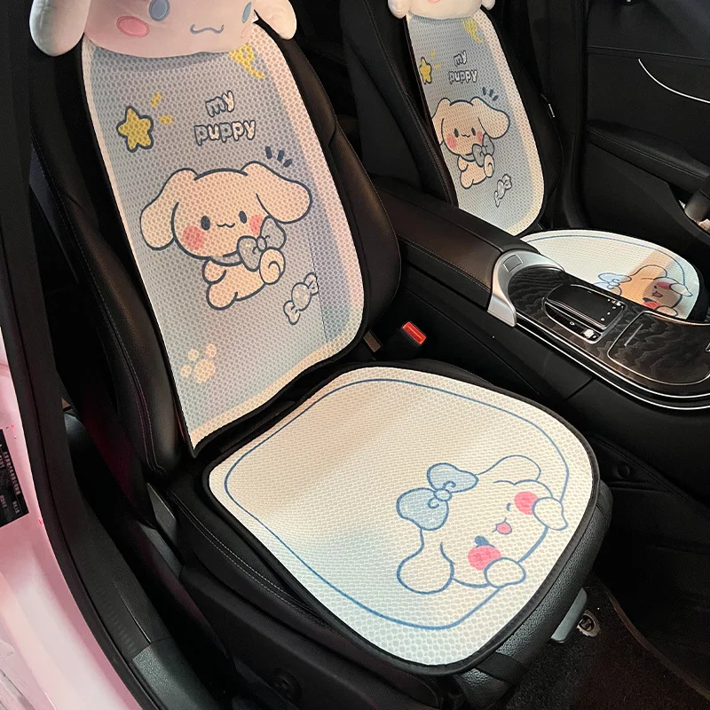 

siedzenie samochodowe poduszka lędźwiowa Sanrio Cinnamoroll poduszka lędźwiowa ochraniacz siedzenia poduszka pluszowa kreskówka śliczne akcesoria do dekoracji samochodu prezent