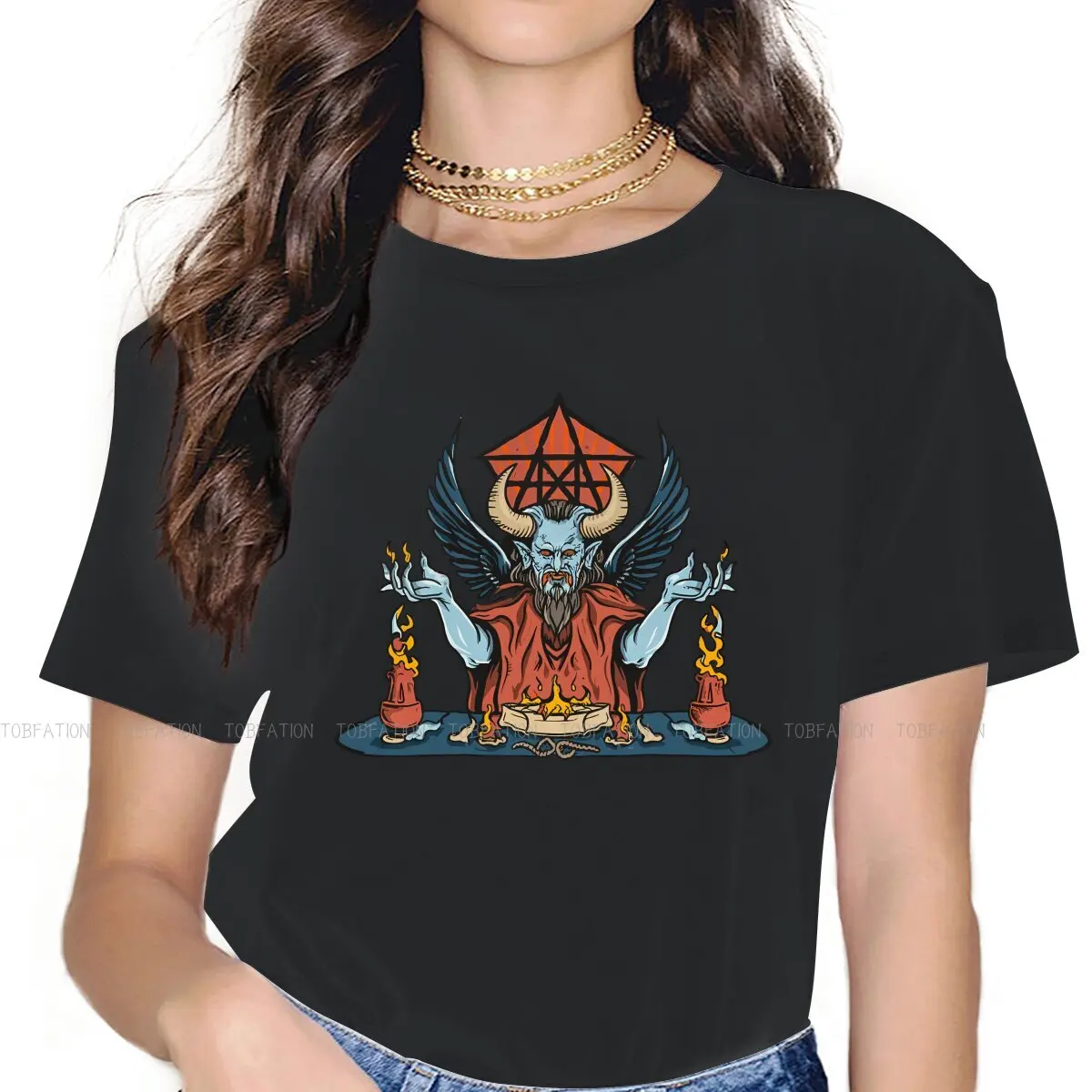 Celestial Spirit Guides Collection Casual TShirt Horrible  Hell Devil Printing Casual T Shirt Female Short Sleeve