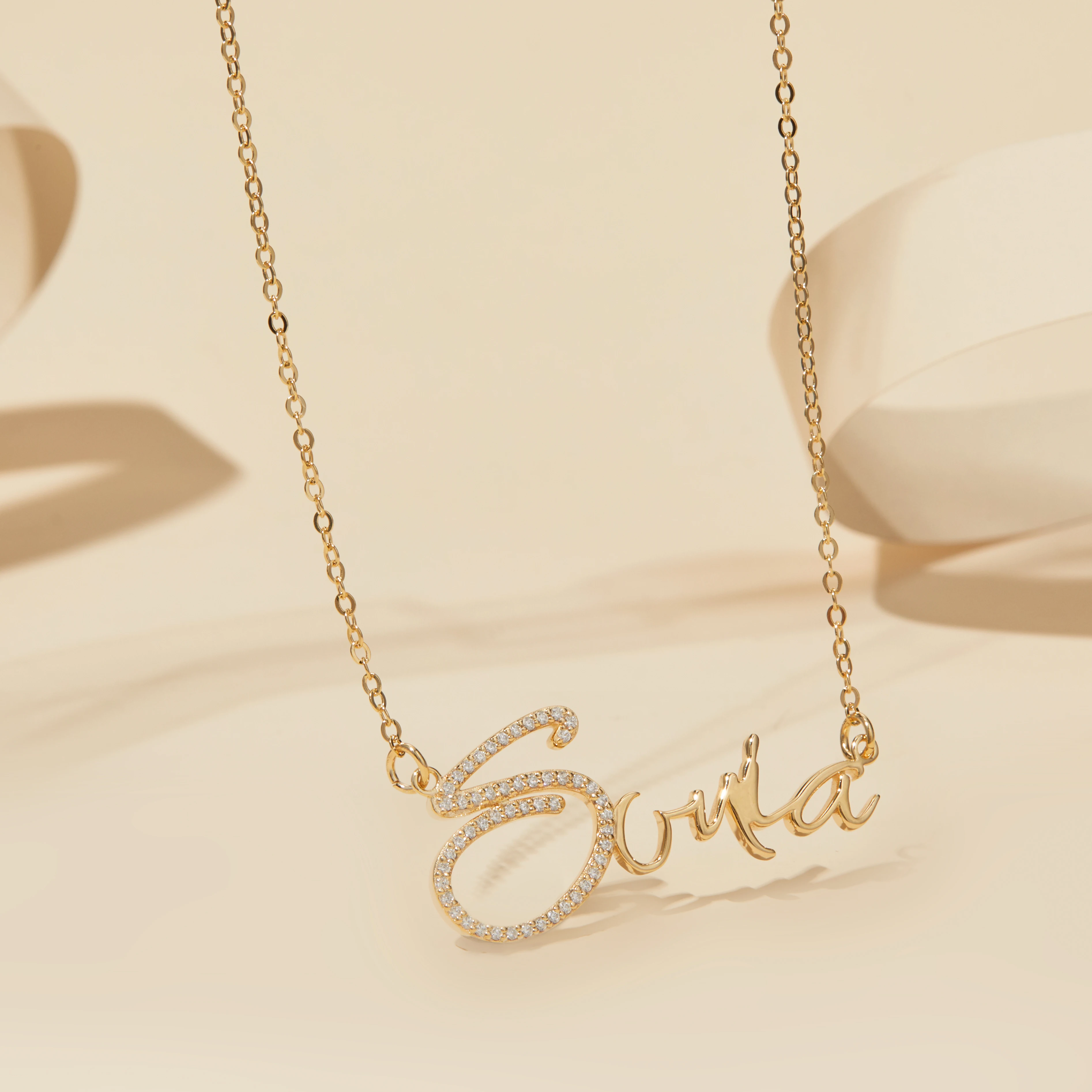 14k gold Name Necklace Personalized - Custom Names Necklace - Family Necklace - Minimalist Personalized Jewelry