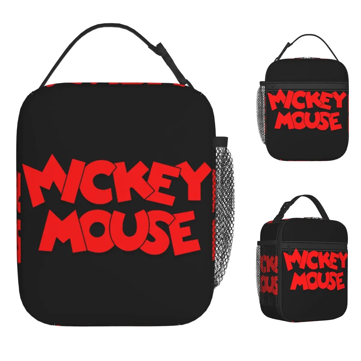 

Mickey Mouse Animation Lunch Bag Cartoon Anime Picnic Lunch Box For Adult Thermal Tote Handbags Waterproof Zipper Cooler Bag
