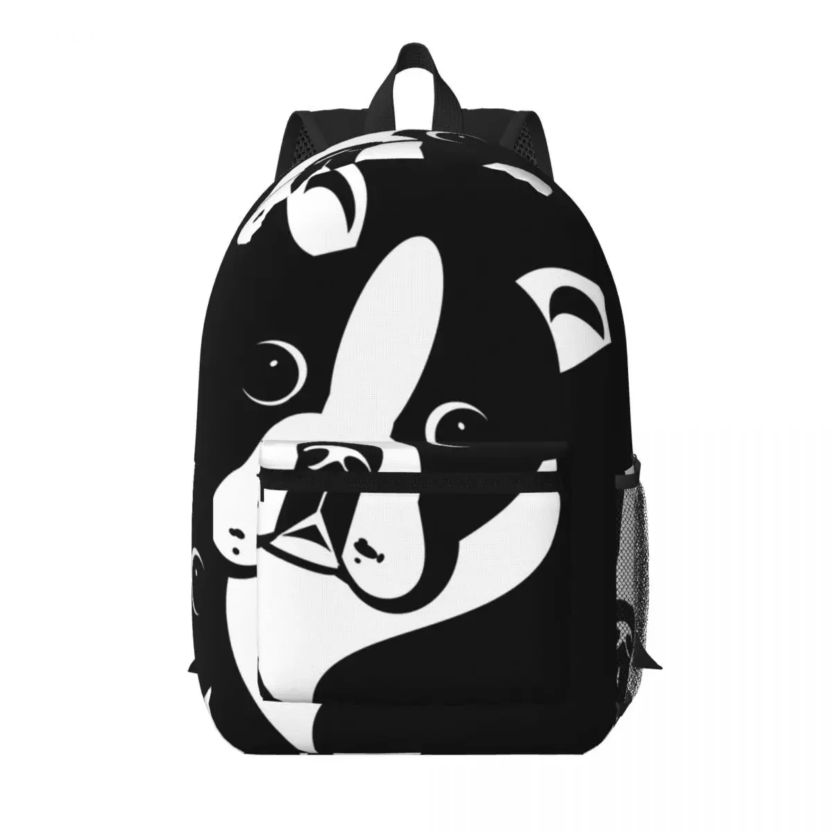 Boston Terrier Face Print Student Backpack School Bag Hiking Travel Daypack for Men Women Bookbag Shoulder Bags