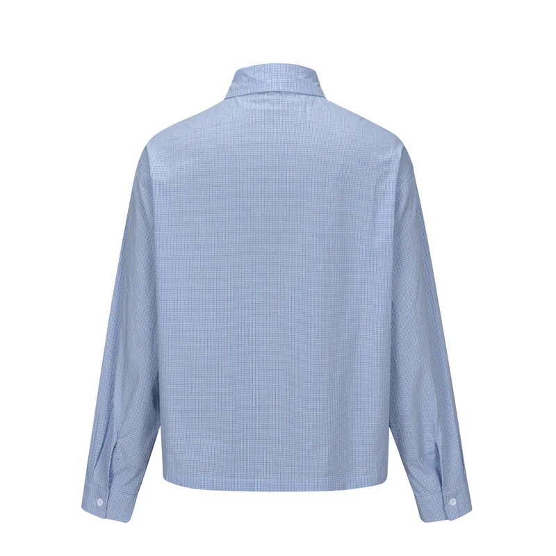 ACOMOSON Luxury Quality College Plaid Long-Sleeve Shirt Unisex Business Daily Office Casual Loose Fit Cotton Work Shirt