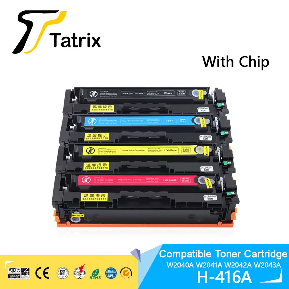 Tatrix 416A W2040A W2041A W2042A W2043A 416X Compatible Laser Color Toner Cartridge for HP LaserJet Pro MFP M479fnw etc. W2040A