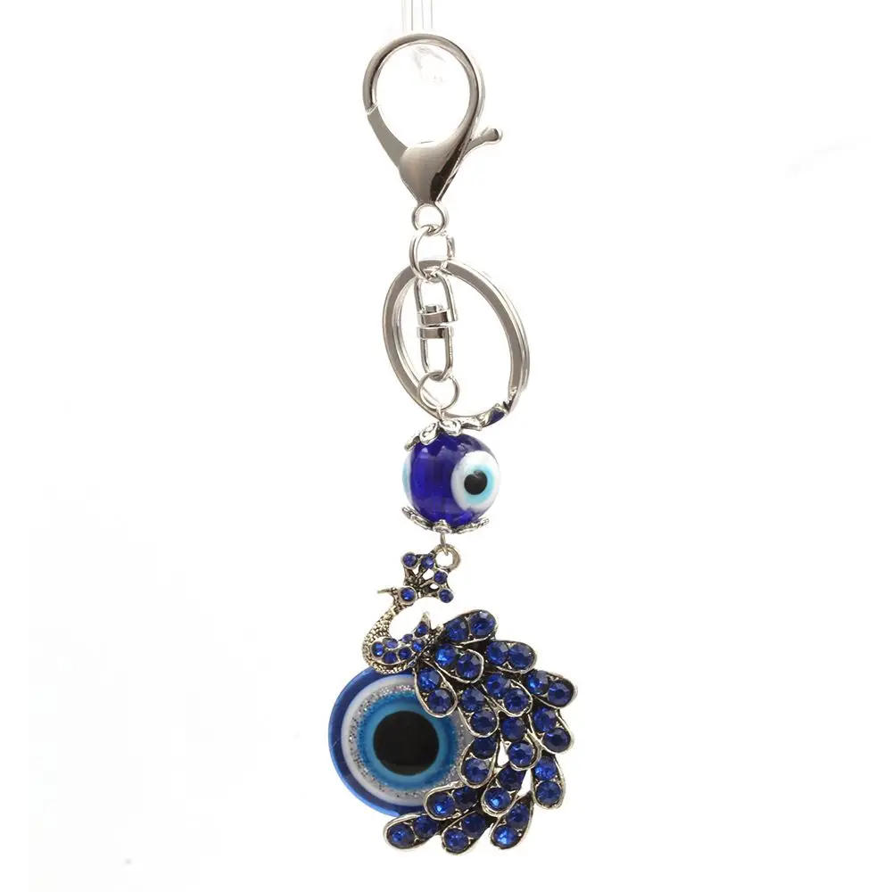 Accessories Tassel Pendant Key Holder Blue Pattern Bag Keyring Evil Eye Keychains Blue Beads Tassel Car Pendant Car Key Rings