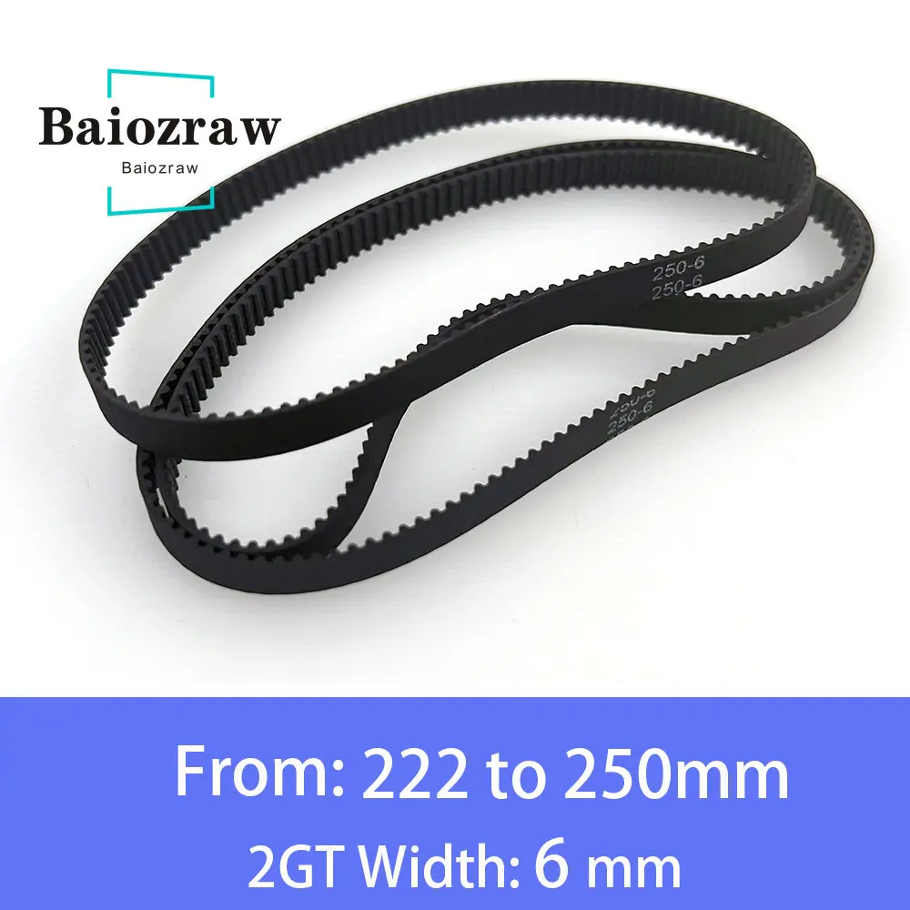 

3D Printer Parts GT2 6mm Closed Loop Rubber Timing Belt 222 224 226 228 230 232 234 236 238 240 242 244 246 248 250mm 2GT 1pcs