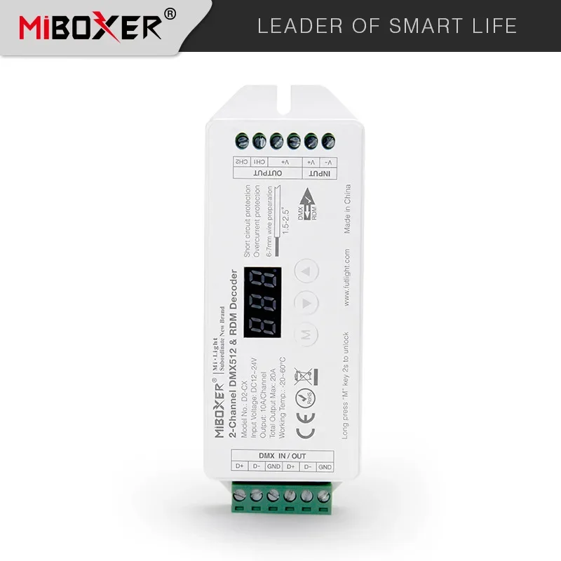 MiBoxer-Interruptor de pared de Panel táctil DMX512 Master 86, decodificador remoto de voltaje constante DMX512 y RDM DC12 ~ 24V
