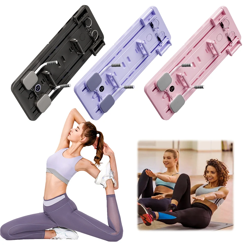 Buikspieroefenbord Fitnessbord met mat en toonbank Push-upbord Automatische rebound Pilates Hervormer Set Fitnessapparatuur