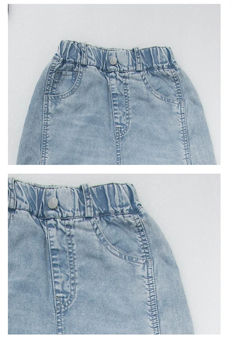 Jeans für Teenager-Mädchen mit seitlichen Löchern, lässige Mode, Sommer, Kinder, weites Bein, zerrissene Jeanshosen, Schulhosen aus Denim, 10-12 Jahre – Detail 11