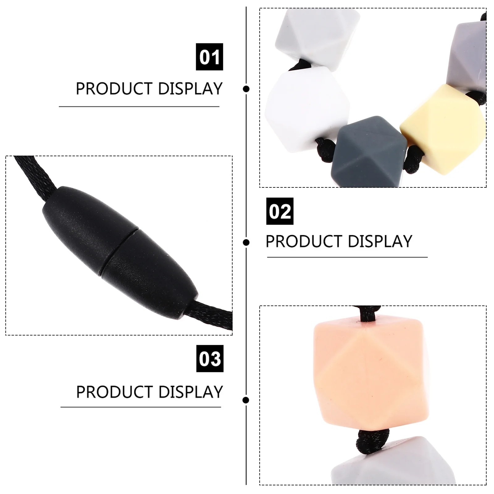 قلادة تسنين للرضع من السيليكون، تصميم خفيف الوزن قابل للإمساك يهدئ قرحة اللثة لمرحلة المولي للأطفال حديثي الولادة