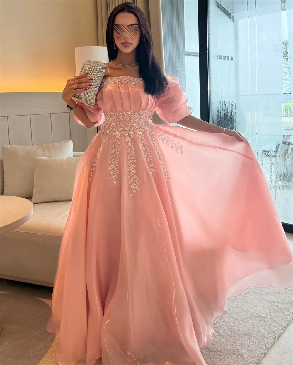 Vestido de noche Formal personalizado de Arabia Saudita, sin tirantes, corte en A, faldas hasta el suelo, vestidos para ocasiones a medida con
